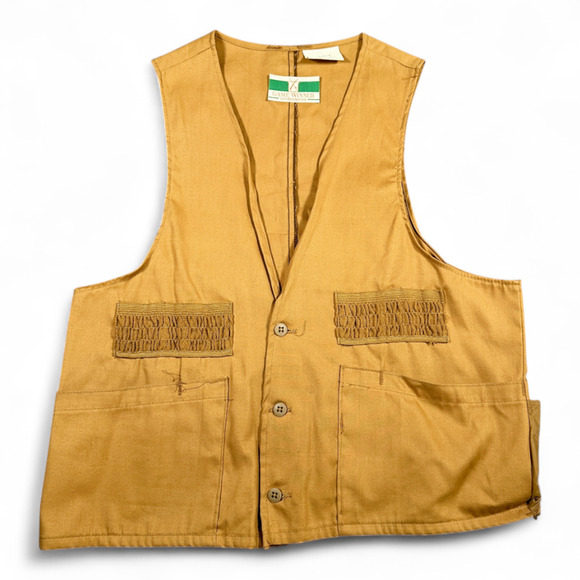 Vintage Game Winner Vest Adult MEDIUM Brown Hunting Duck Canvas Deadstock 60s - Picture 1 of 11